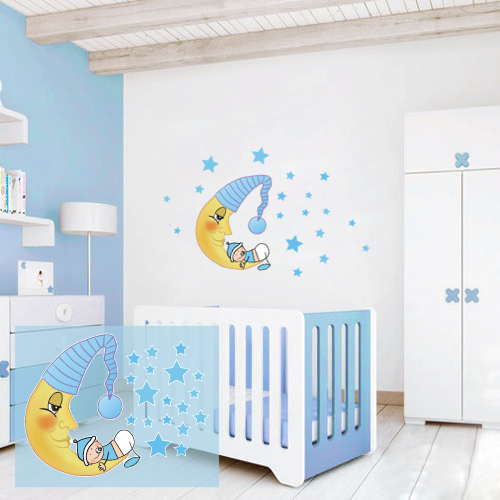 Baby On The Moon Blue