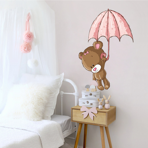Bear With Umbrella Girls
